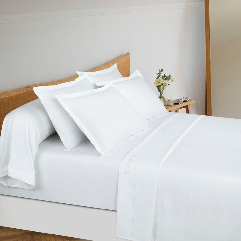 Uni 1 Baratta - Ensemble De Draps Satin De Coton - Uni 1 Baratta Blanc 01