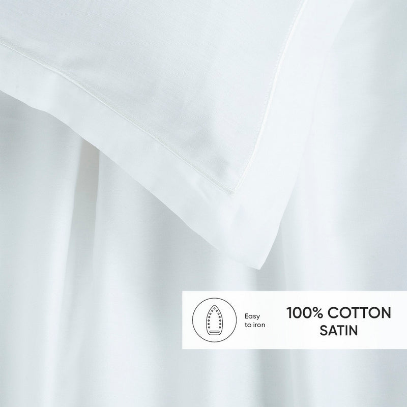 Uni 1 Baratta - Ensemble De Draps Satin De Coton - Uni 1 Baratta Blanc 01