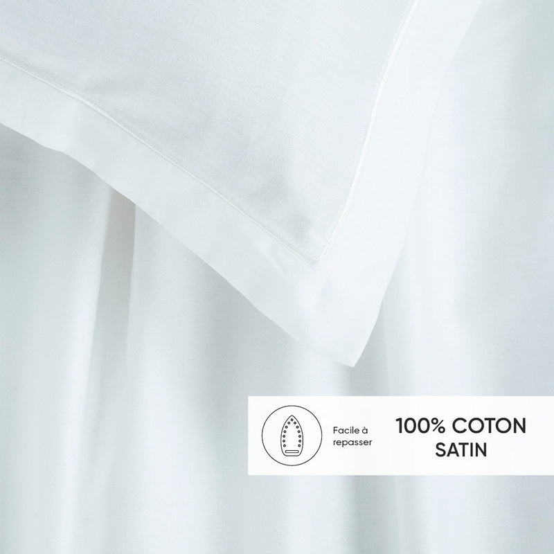 Uni 1 Baratta - Ensemble De Draps Satin De Coton - Uni 1 Baratta Blanc 01