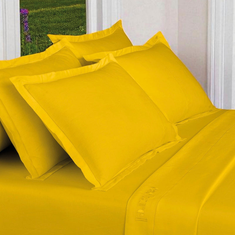 Uni 1 Baratta - Taie D'Oreiller Satin De Coton - Uni 1 Baratta Jaune 02