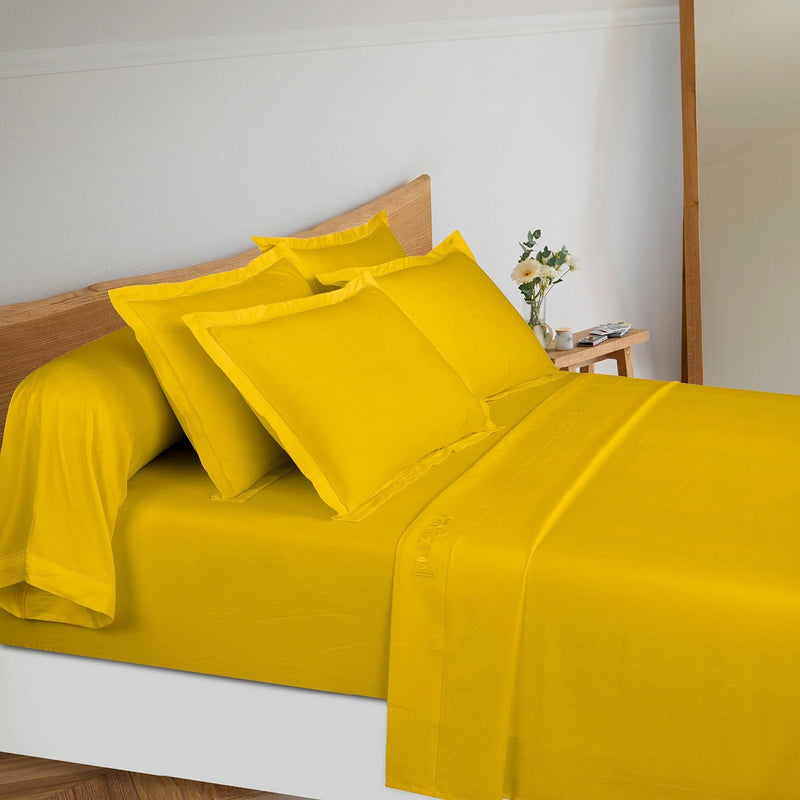 Uni 1 Baratta - Ensemble De Draps Satin De Coton - Uni 1 Baratta Jaune 02