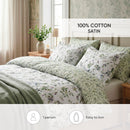 Eden Sauvage - Housse De Couette + 1 Ou 2 Taie(S) D'Oreiller Satin De Coton - Eden Sauvage Blanc