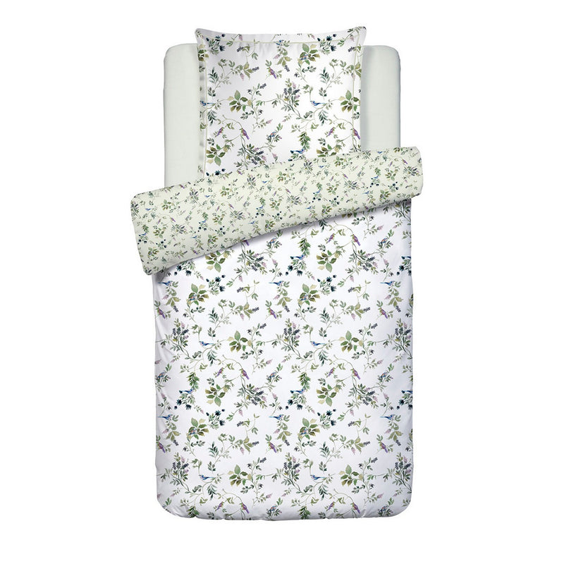 Eden Sauvage - Housse De Couette + 1 Ou 2 Taie(S) D'Oreiller Satin De Coton - Eden Sauvage Blanc