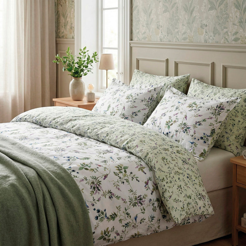 Eden Sauvage - Drap Plat Satin De Coton - Eden Sauvage Vert Clair