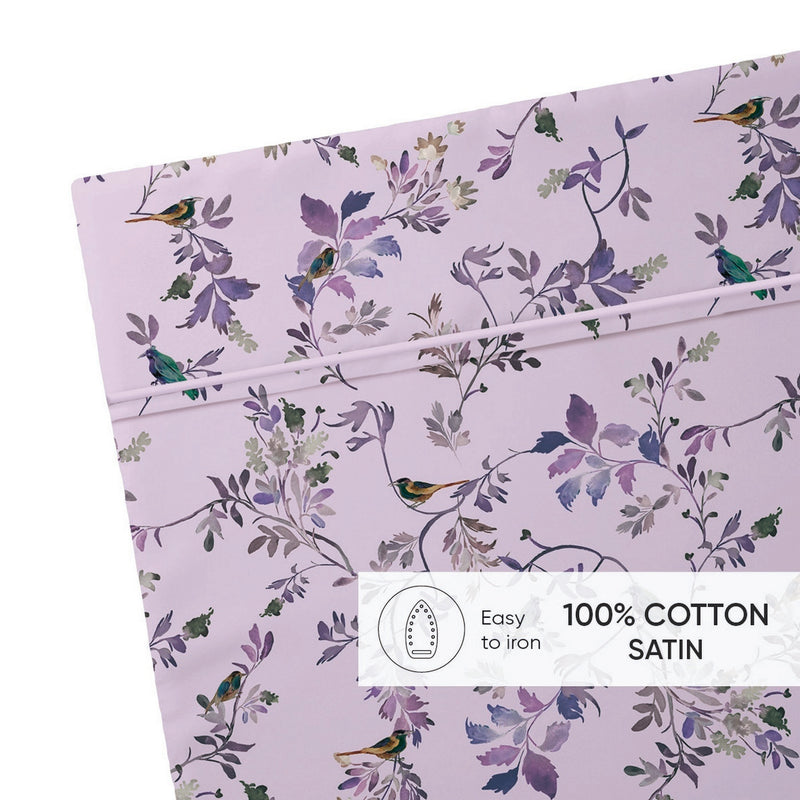 Eden Sauvage - Drap Plat Satin De Coton - Eden Sauvage Violet Clair