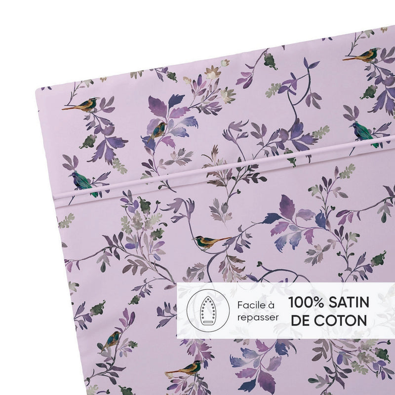 Eden Sauvage - Drap Plat Satin De Coton - Eden Sauvage Violet Clair