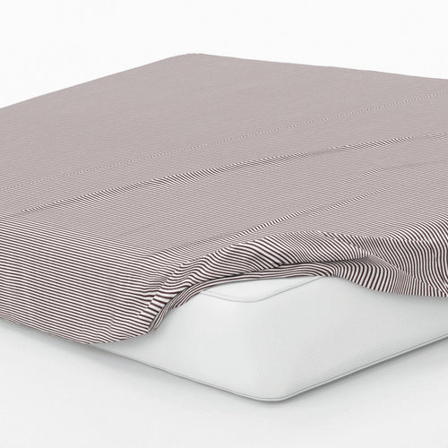 Fleurs Des Champs - Drap-Housse Satin De Coton - Rayures Bordeaux