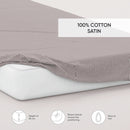 Fleurs Des Champs - Drap-Housse Satin De Coton - Rayures Bordeaux