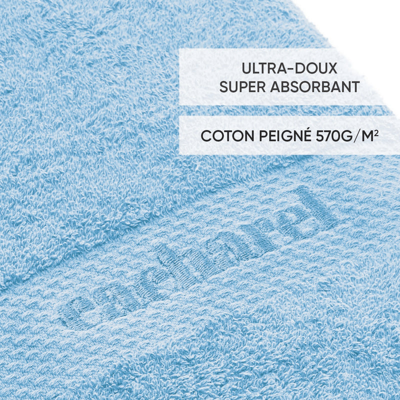 Brise - Serviette Coton Peigné - Brise Poudre Bleu