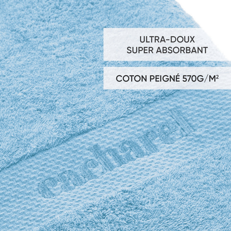 Brise - Drap De Bain Coton Peigné - Brise Poudre Bleu