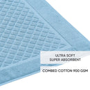 Uni - Tapis De Bain Coton Peigné - Poudre Bleu