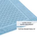 Uni - Tapis De Bain Coton Peigné - Poudre Bleu
