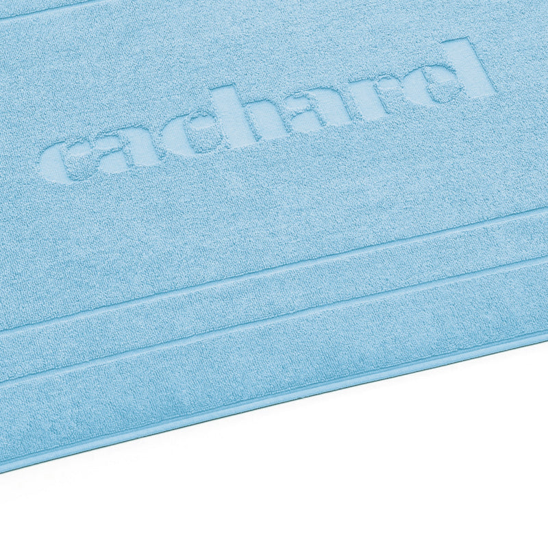 Design 2 - Tapis De Bain Coton Peigné - Poudre Bleu
