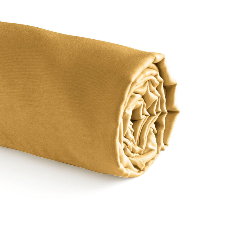 Birds - Drap-Housse Satin De Coton Uni Jaune