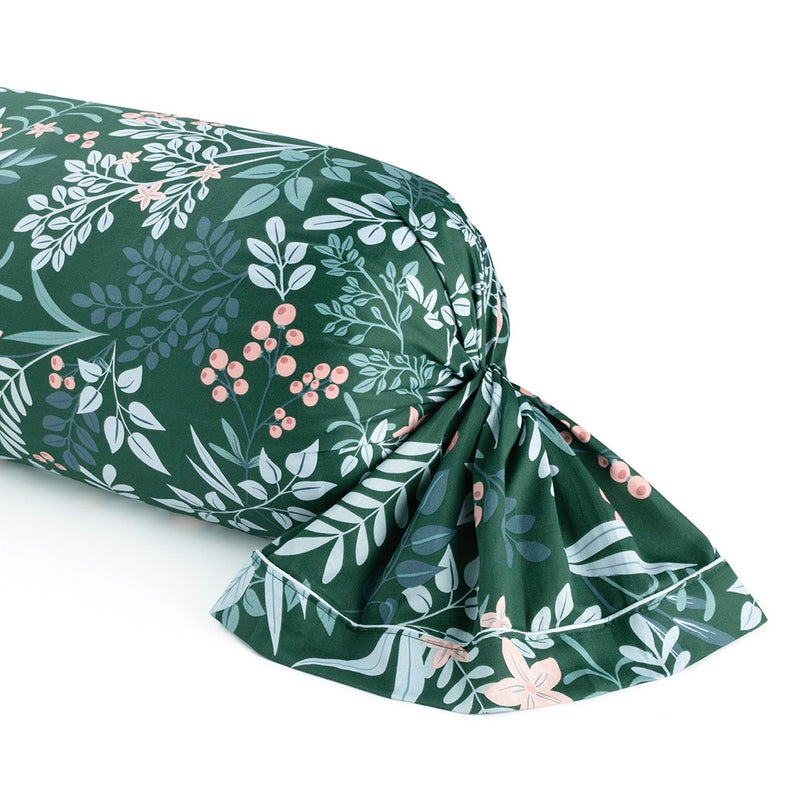 Forêt Enchantée - Taie De Traversin Satin De Coton - Forêt Enchantée Vert
