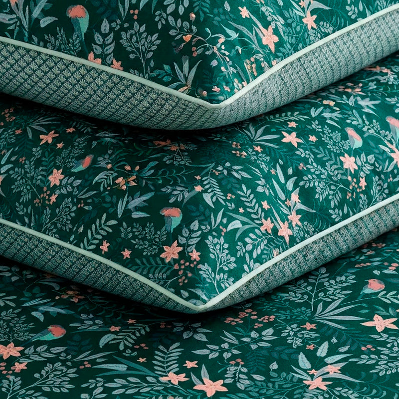 Forêt Enchantée - Ensemble De Draps Satin De Coton - Forêt Enchantée Vert