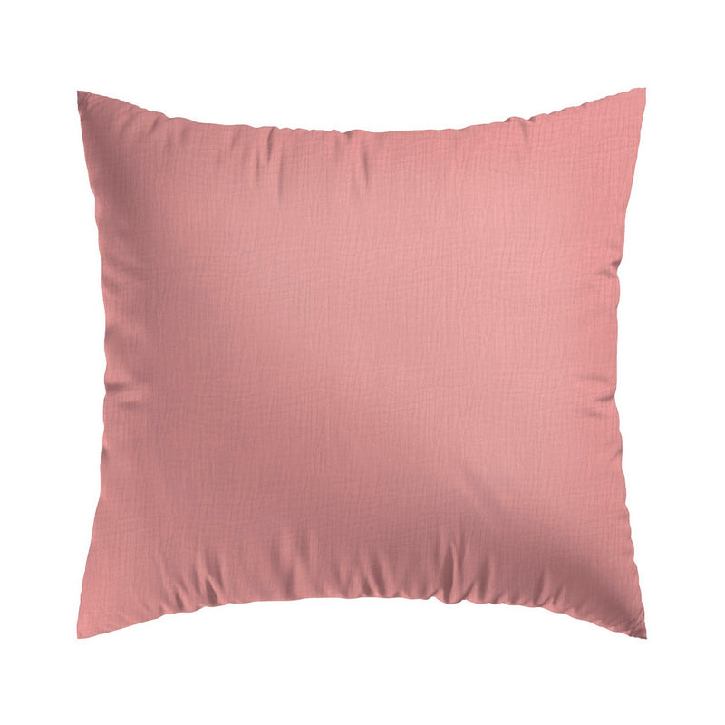 Uni - Taie D'Oreiller Gaze De Coton - Uni Rose 06
