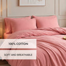 Uni - Taie D'Oreiller Gaze De Coton - Uni Rose 06