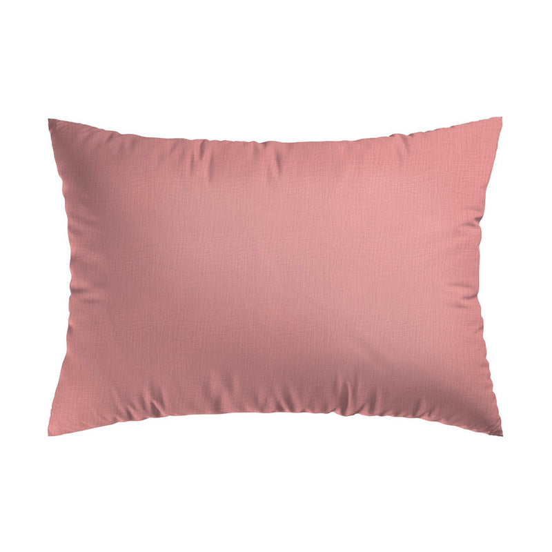 Uni - Taie D'Oreiller Gaze De Coton - Uni Rose 06
