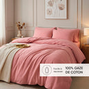 Uni - Taie De Traversin Gaze De Coton - Uni Rose 06