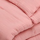Uni - Édredon Avec Glands Gaze De Coton - Uni Rose 06