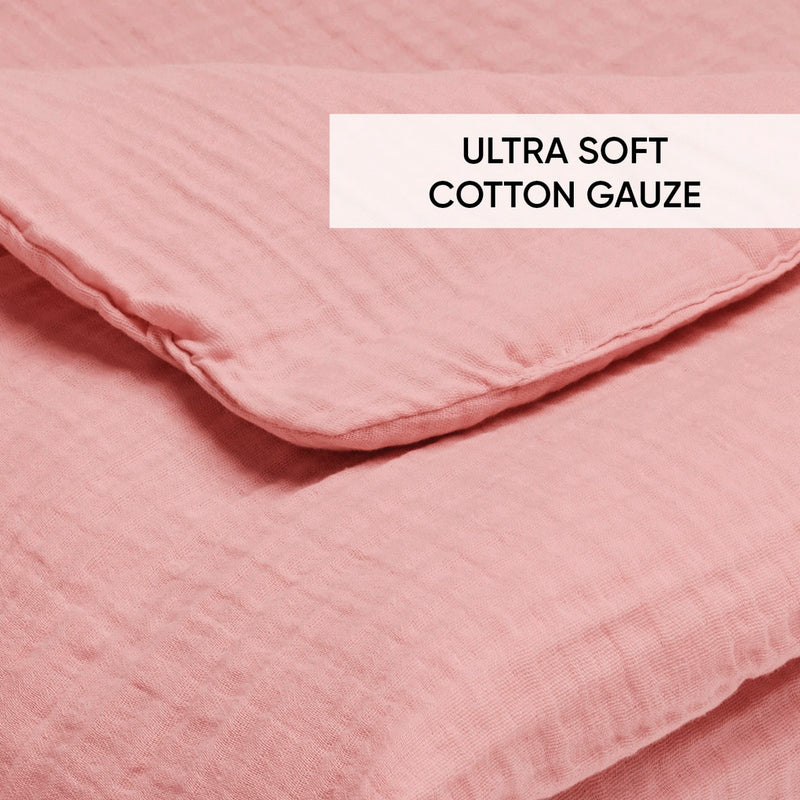 Uni - Couverture Gaze De Coton - Uni Rose 06