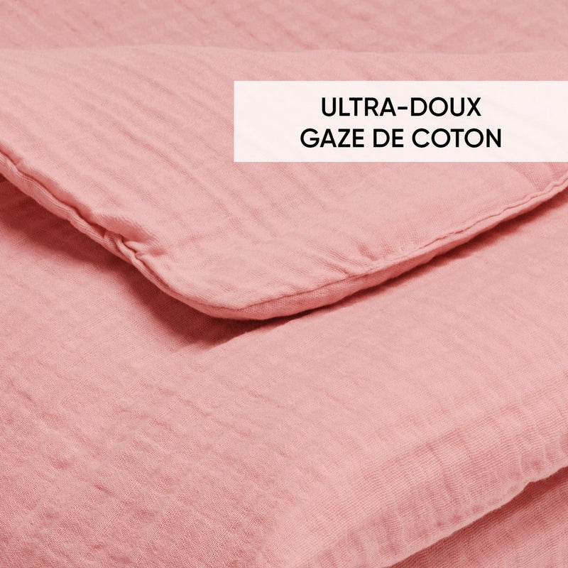 Uni - Couverture Gaze De Coton - Uni Rose 06