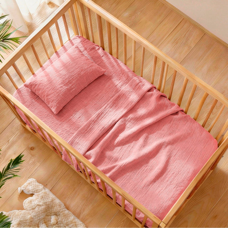 Uni - Couverture Gaze De Coton - Uni Rose 06