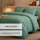 Uni - Taie D'Oreiller Gaze De Coton - Uni Vert 12