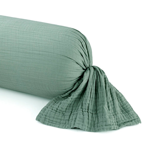 Uni - Taie De Traversin Gaze De Coton - Uni Vert 12