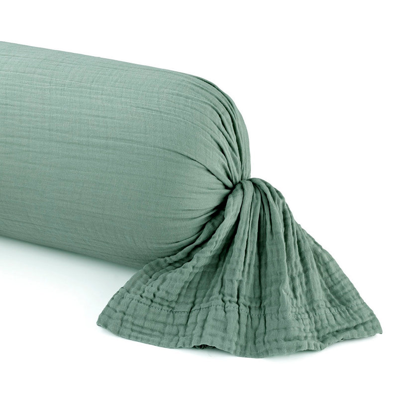 Uni - Taie De Traversin Gaze De Coton - Uni Vert 12