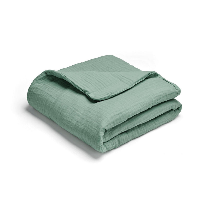 Uni - Couverture Gaze De Coton - Uni Vert 12