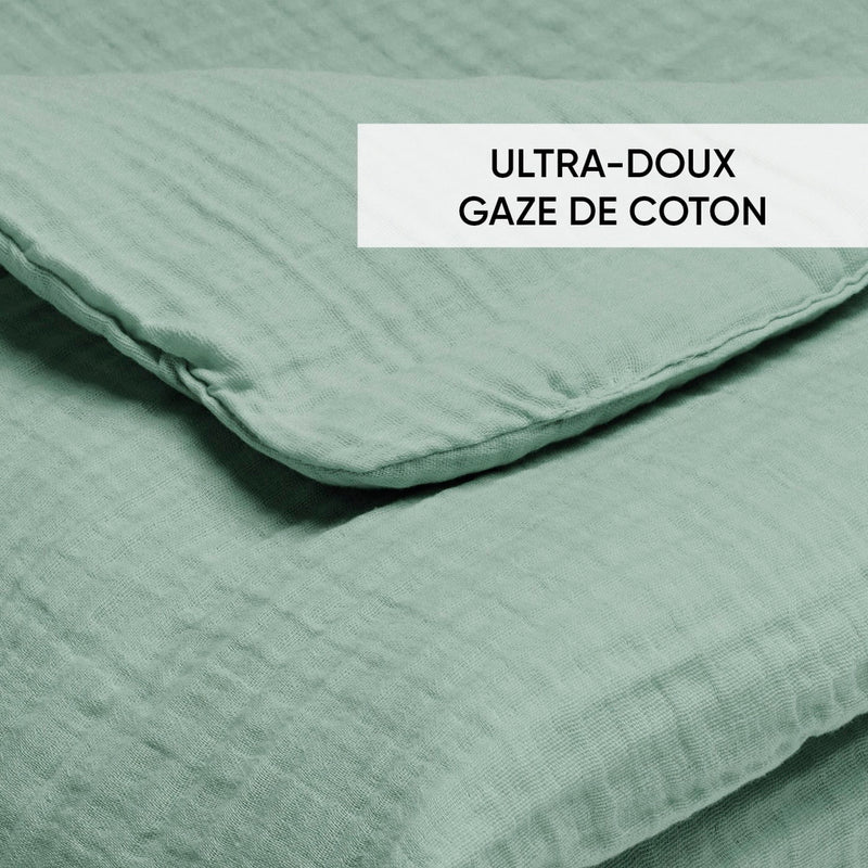 Uni - Couverture Gaze De Coton - Uni Vert 12