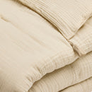 Uni - Édredon Avec Glands Gaze De Coton - Uni Taupe 07