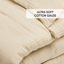 Uni - Édredon Avec Glands Gaze De Coton - Uni Taupe 07