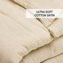 Uni - Édredon Avec Glands Gaze De Coton - Uni Taupe 07