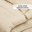 Uni - Édredon Avec Glands Gaze De Coton - Uni Taupe 07