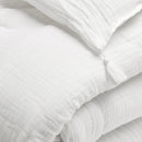 Uni - Édredon Avec Glands Gaze De Coton - Uni Blanc 02