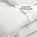 Uni - Édredon Avec Glands Gaze De Coton - Uni Blanc 02