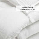 Uni - Édredon Avec Glands Gaze De Coton - Uni Blanc 02