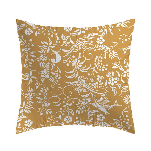 Birds - Set De 2 Taies D'Oreiller Satin De Coton Birds Jaune
