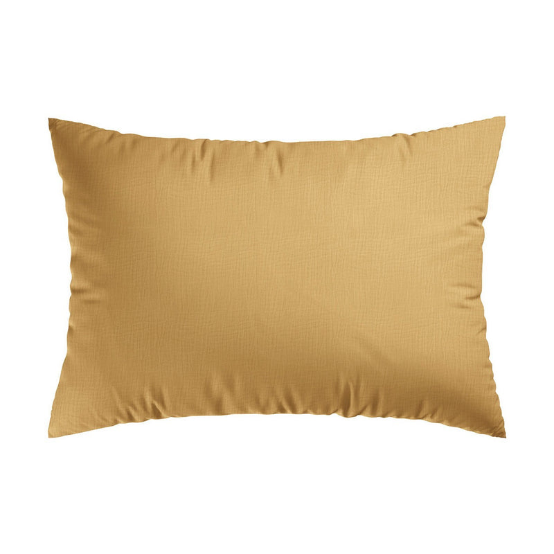 Uni - Taie D'Oreiller Gaze De Coton - Uni Jaune 04