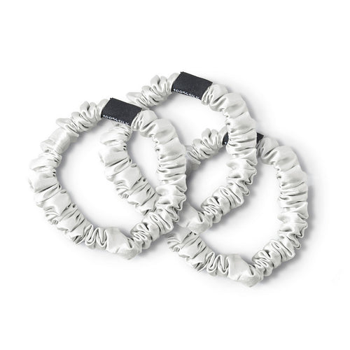 Aflora - Set De 3 Petits Chouchous En Soie - Aflora Blanc - D 6 Cm