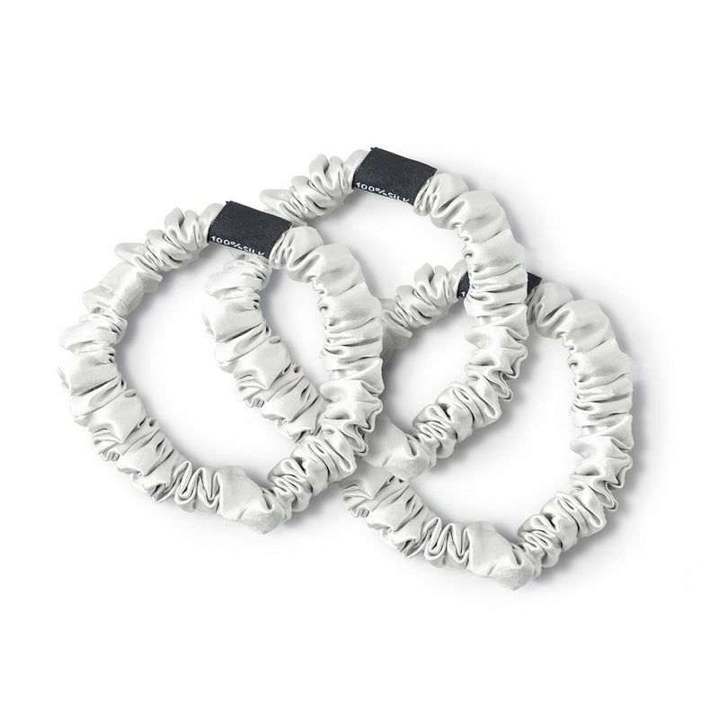Aflora - Set De 3 Petits Chouchous En Soie - Aflora Blanc - D 6 Cm