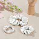 Aflora - Set De 3 Petits Chouchous En Soie - Aflora Blanc - D 6 Cm