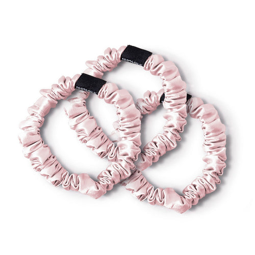 Aflora - Set De 3 Petits Chouchous En Soie - Aflora Rose Clair - D 6 Cm