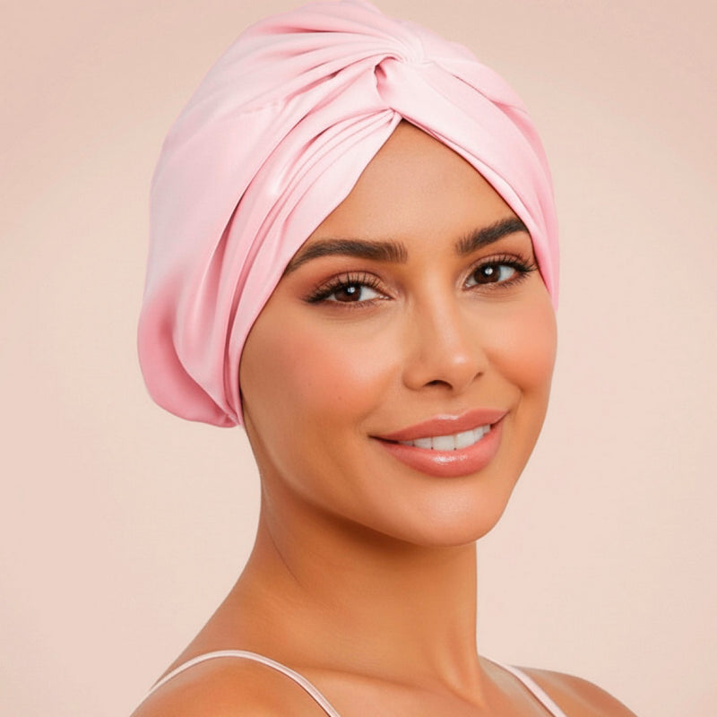 Soléa - Bonnet De Nuit En Soie - Soléa Rose Clair