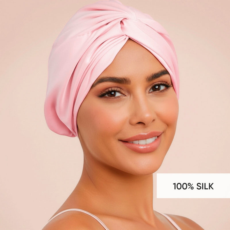 Soléa - Bonnet De Nuit En Soie - Soléa Rose Clair