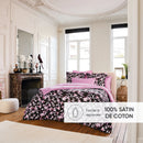 Nuit En Fleurs - Drap Plat Satin De Coton - Ondelia Rose