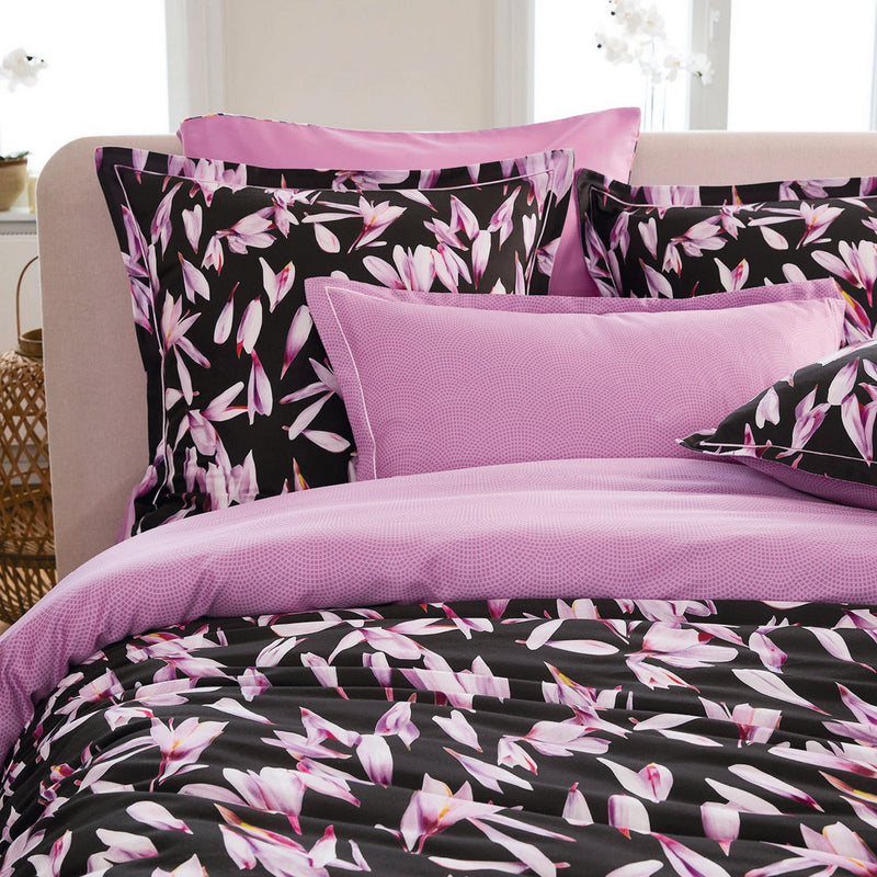 Nuit En Fleurs - Drap Plat Satin De Coton - Ondelia Rose